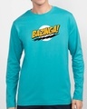 Shop Bazinga Sheldon Full Sleeve T-Shirt Tropical Blue-Front