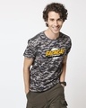 Shop Bazinga Sheldon Half Sleeve Camo T-Shirt Grey Camo -Front