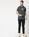 Shop Bazinga Sheldon Half Sleeve Hoodie T-Shirt Nimbus Grey-Design