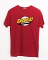 Shop Bazinga Sheldon Half Sleeve T-Shirt Bold Red-Front