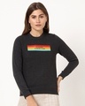 Shop Women's Black Be A Rainbow Typography Sweater-Front