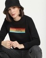 Shop Women's Black Be A Rainbow Typography Sweater-Front