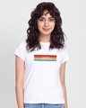 Shop Women's White Be a rainbow Slim Fit T-shirt-Front