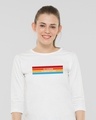 Shop Be A Rainbow Round Neck 3/4th Sleeve T-Shirt White-Front