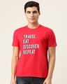 Shop Travel Eat Discover Half Sleeve T Shirt For Men-Front