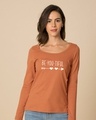 Shop Be Beautiful Scoop Neck Full Sleeve T-Shirt-Front