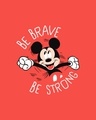 Shop Be Brave Be Strong Half Sleeve Hoodie T-Shirt (DL) Crimson