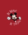 Shop Be Brave Be Strong Half Sleeve Printed T-Shirt (DL) Bold Red