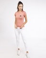 Shop Be Brave Be Strong Half Sleeve Printed T-Shirt (DL) Misty Pink -Full