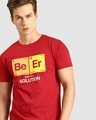 Shop Be-Er Solution Half Sleeve T-Shirt Bold Red-Front