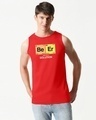 Shop Men's Red Be-Er Solution Typography Vest-Front