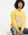 Shop Men's Yellow Be Good Typography Sweater-Front