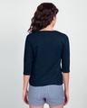 Shop Be Kind Colorblock Round Neck 3/4 Sleeve T-Shirt Navy Blue-Design