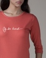 Shop Be Kind Flower Round Neck 3/4th Sleeve T-Shirt-Front