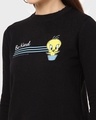 Shop Women's Black Be Kind Tweety (LTL) Graphic Printed Fleece Sweatshirt