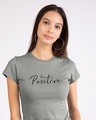 Shop Be Positive Lipstick Half Sleeve T-shirt-Front