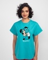 Shop Be Positive Minnie Boyfriend T-Shirt (DL) Tropical Blue-Front