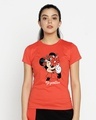Shop Be Positive Minnie Half Sleeve T-Shirt (DL) Smoke Red-Front