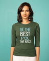 Shop Be The Best Round Neck 3/4th Sleeve T-Shirt-Front