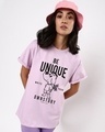 Shop Women's Purple Be Unique Graphic Printed Boyfriend T-shirt-Front