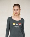 Shop Be Yourself Mickey Scoop Neck Full Sleeve T-Shirt (DL)-Front
