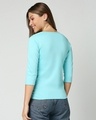 Shop Women's Beach Blue 3/4th Sleeve Slim Fit T-shirt-Full