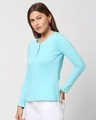 Shop Beach Blue Full Sleeve Henley T-Shirt-Design