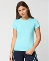 Shop Women's Beach Blue T-shirt-Front