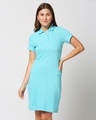 Shop Beach Blue Pique Dress-Front