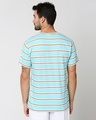 Shop Beach Blue Stripe Half Sleeve T-Shirt-Full