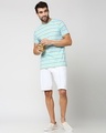 Shop Beach Blue Stripe Half Sleeve T-Shirt