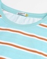 Shop Beach Blue Stripe Half Sleeve T-Shirt