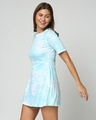 Shop Beach Blue Tie & Dye Print Flared Dress-Design