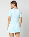 Shop Beach Blue Tie & Dye Print Flared Dress-Full