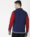 Shop Men's Blue & Red Color Block Varsity Bomber Jacket-Full