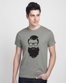 Shop Beard Man Half Sleeve T-Shirt-Front