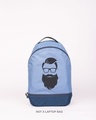 Shop Beard Man Minimal Printed Small Backpack-Front