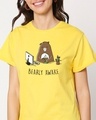 Shop Bearly Awake Boyfriend T-Shirt Empire Yellow-Front