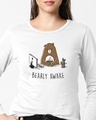 Shop Bearly Awake Full Sleeves T Shirt White-Front