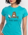 Shop Bearly Awake Half Sleeve Printed T-Shirt Tropical Blue -Front