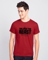 Shop Beast Is Unleashed Half Sleeve T-Shirt-Front