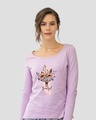 Shop Beautiful Flowers Scoop Neck Full Sleeve T-Shirt-Front