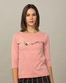 Shop Bee Happy Round Neck 3/4th Sleeve T-Shirt-Front