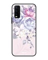 Shop Elegant Floral Printed Premium Glass Cover for Vivo Y20 (Shock Proof, Lightweight)-Front