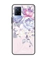 Shop Elegant Floral Printed Premium Glass Cover for Vivo V21 (Shock Proof, Lightweight)-Front