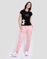 Shop Women's Black Believe Cat Graphic Printed Slim Fit T-shirt-Full