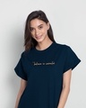 Shop Believe In Miracles Boyfriend T-Shirt Navy Blue