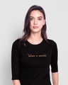Shop Believe In Miracles Round Neck 3/4th Sleeve T-Shirt Black