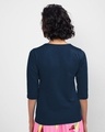 Shop Believe In Wonder Round Neck 3/4 Sleeve T-Shirt Navy Blue (DCL)-Design