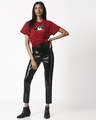 Shop Believe in wonder woman Boyfriend T-Shirt Cherry Red (DCL)-Full